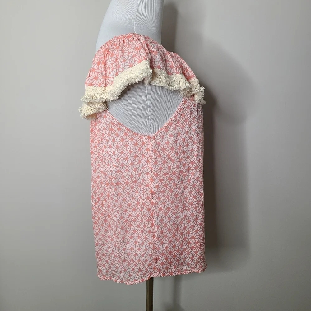 Roberta Roller Rabbit Fringe Off Shoulder Top XS - image 3